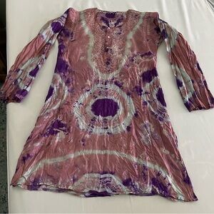 Bohemian Tie-Dye Tunic Dress